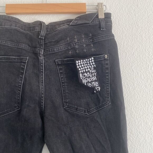 Ksubi Krow Black High Logo Skinny Denim Jeans Size 32x32 - Picture 7 of 10